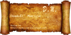Demkó Marica névjegykártya
